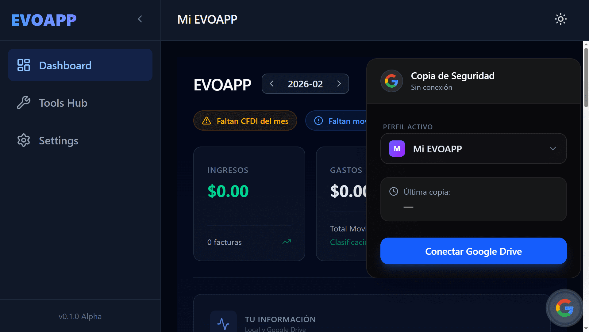 EVOAPP Dashboard Preview